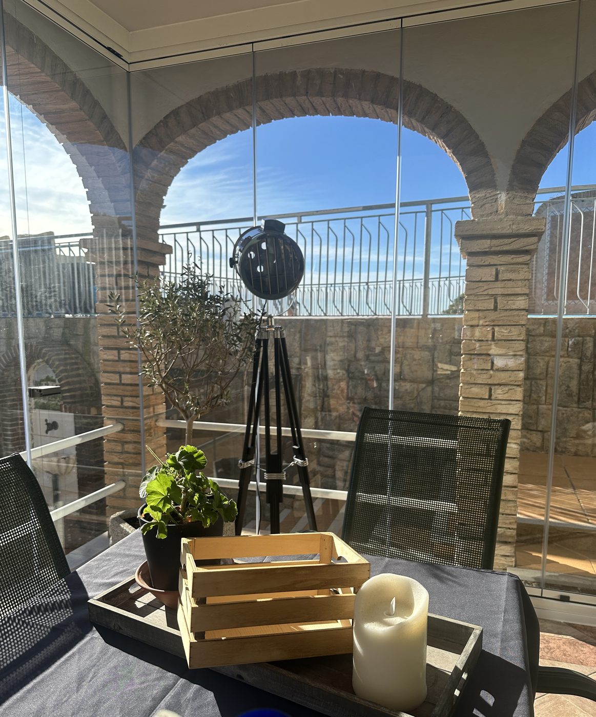 Casa Pedal & Pause's terrace overlooking the sea
